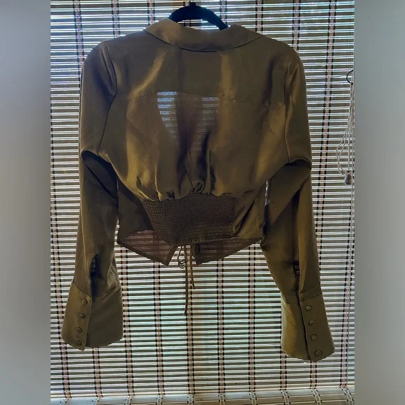 Elegant Copper Ruched Blouse - Picture 2 of 4